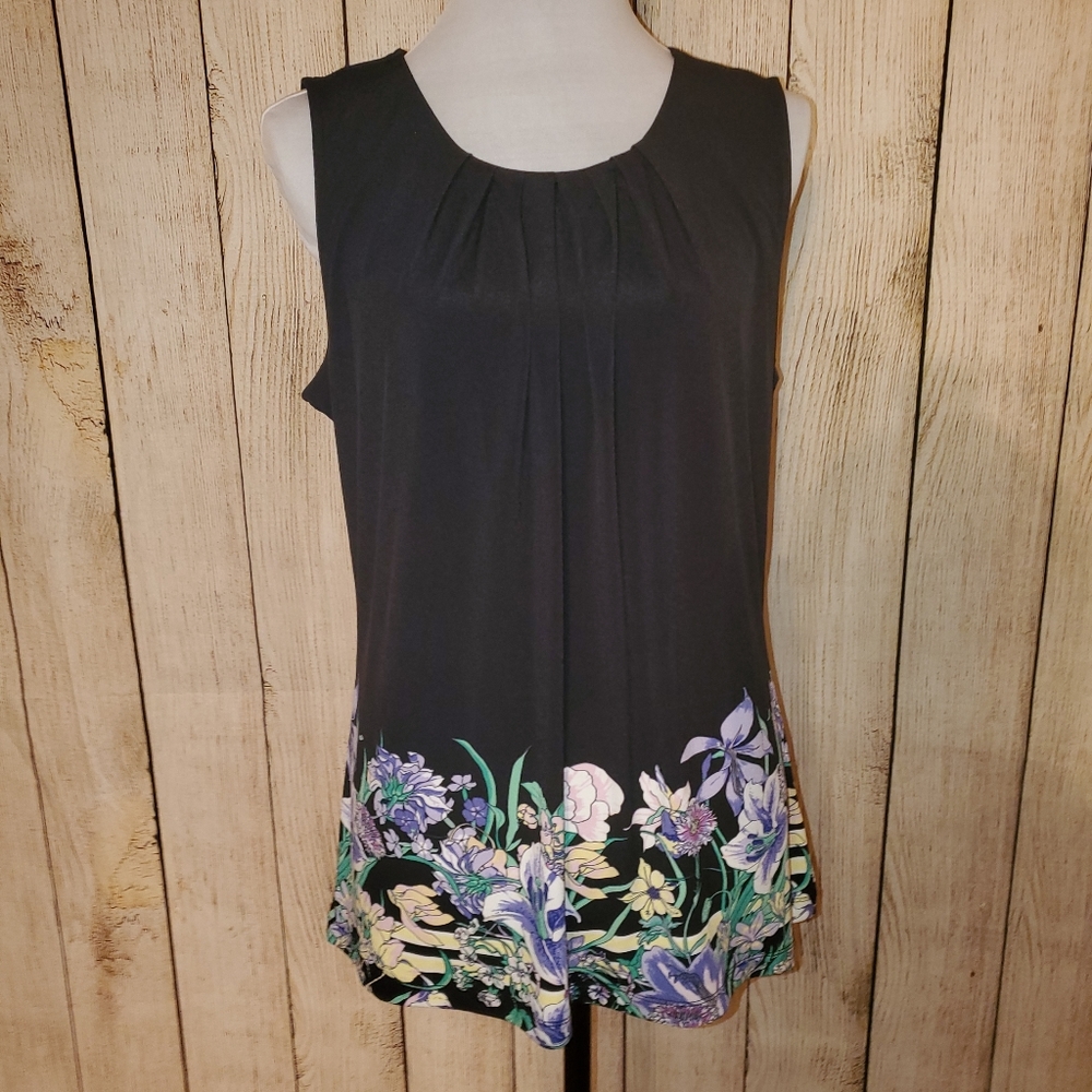 Black with floral trim top